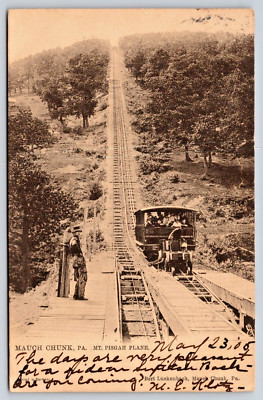 Postcard 1905 UDB Raphael Tuck Mauch Chunk PA Mt. Pisgah Plane by Luckenbach A67