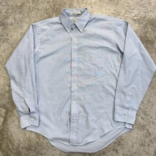 Vintage Royal Knight shirt mens Large blue 70s permanent press usa button 60s