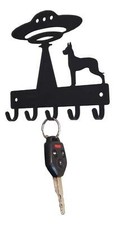 UFO & Great Dane Key Rack with 5 Hooks - Made in USA