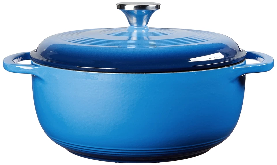 Lodge 4.5 Quart Caribbean Blue Enameled Cast Iron Dutch Oven Cookware - Image 2 of 4