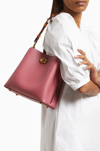Coach Willow Bucket Bag Kieselleder Schulter-/Umhängetasche in Pink - Bild 1 von 5