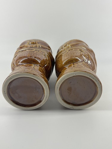 Brown Head Hunter Warrior Hawaiian Ceramic Tiki Mugs Bar Ware 6.75” - Picture 6 of 7