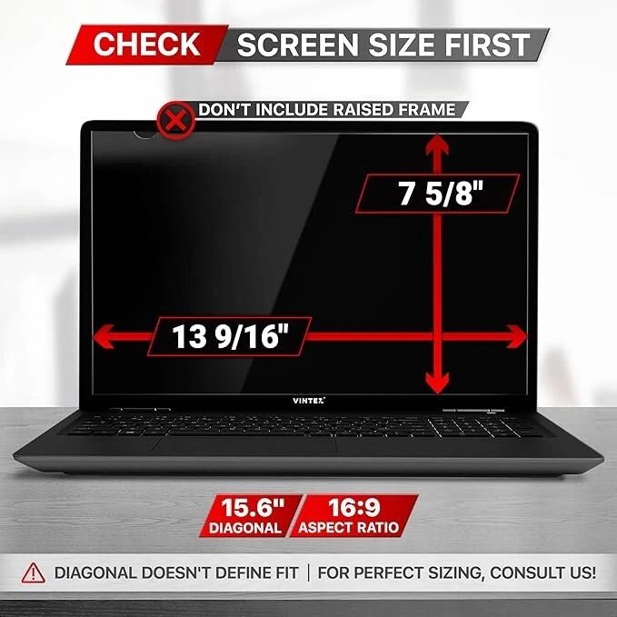 15.6 Inch Computer Privacy Screen Filter for 16:9 Widescreen Computer Monitor - Image 3 of 4