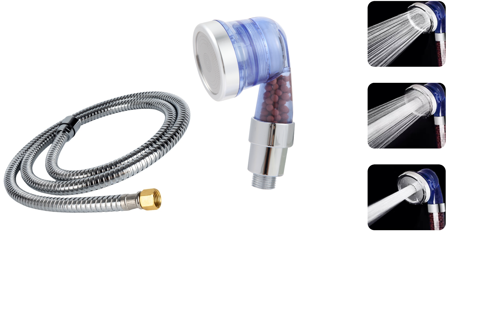 Socila Blue Sprayer Head 3 Function  and Hose With Filter For Shampoo Bowl