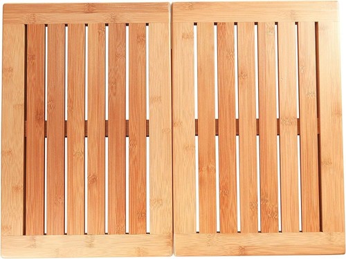 Bamboo Bath Mat Shower Floor Mat Non Slip, Made of 100% Natural Bamboo - Picture 8 of 9