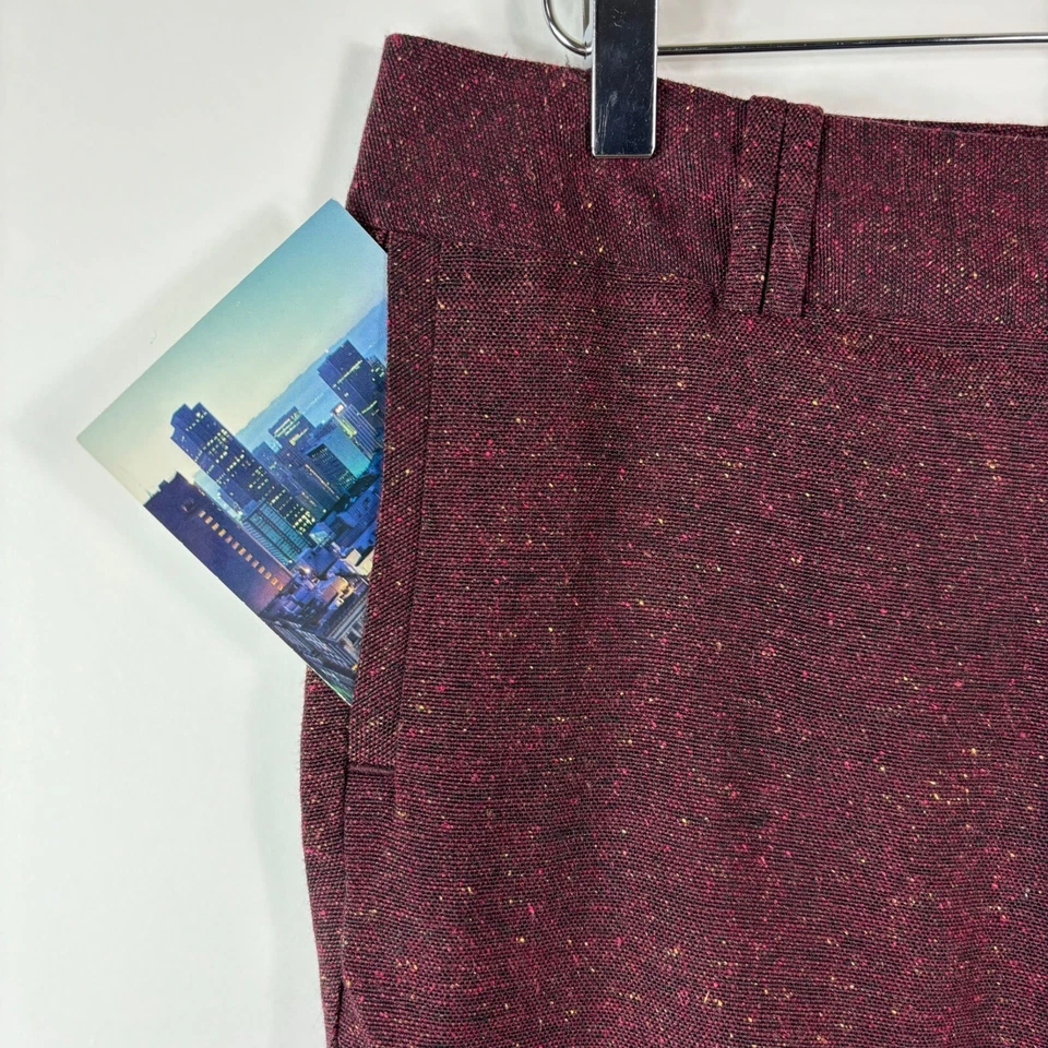Worthington women pants 8 burgundy tweed wide leg bootcut trouser dark academia - Image 4 of 4