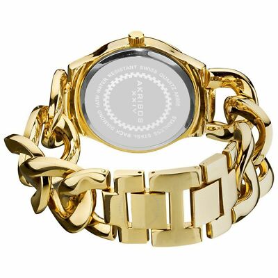 AKRIBOS XXIV Gold Chain Bracelet Watch w/Bling⌚️ Bling Akribos XXIV Men main image 2