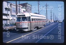 Original Slide Streetcar / Tram:  SEPTA Philadelphia Gold Paint PCC 2159 In 1969