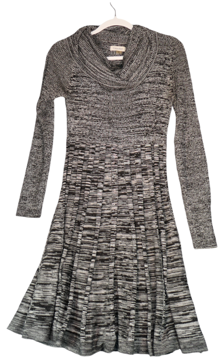 Calvin Klein Sweater Dress Womens M Heather Gray Ribbed Fit Flare Career Classic | eBay Calvin Klein Sweater Dress Womens M Heather Gray Ribbed Fit Flare Career Classic | eBay