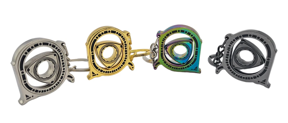 Large Rotary Engine Mazda RX7 RX8 Cutout Metal Keychain 4 Colors - Image 2 of 3