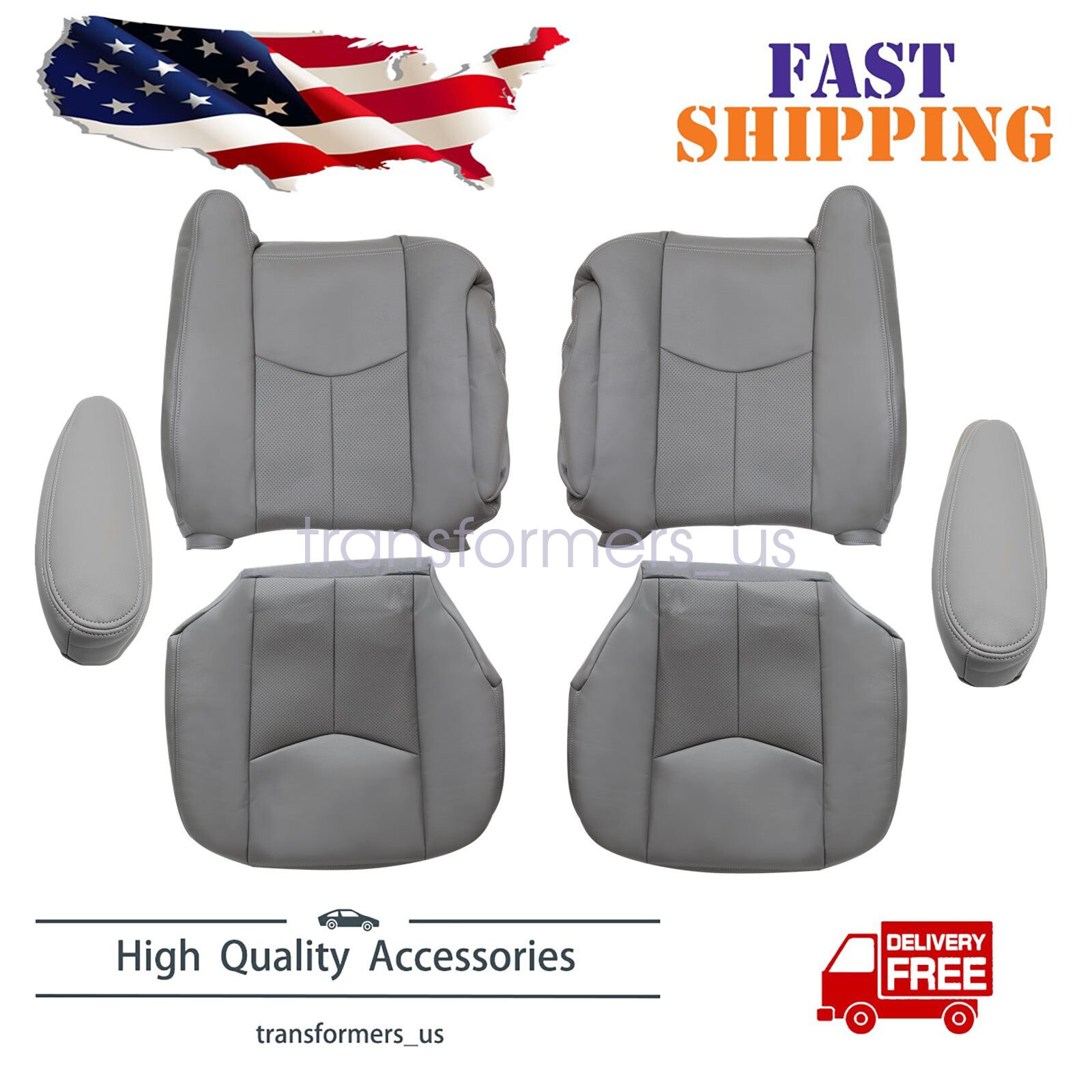 For 2003 2004 2005 Cadillac Escalade ESV EXT Front Seat Covers & Armrest Cover