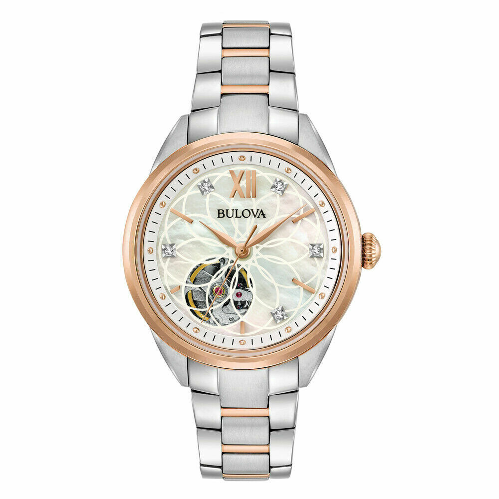 Bulova 98P170 Sutton Automatic Diamond Mother of Pearl Dial Women's Watch $575