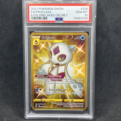 FROSLASS ~ PSA 10 GEM MINT ~ POKEMON EVOLVING SKIES ~ Gold Secret Rare 226/203
