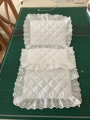 dolls pram covers and pillow