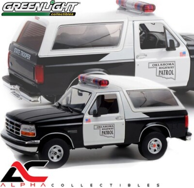 Modèle Réduit 1:18 Ford Bronco Oklahoma Highway Patrol 1996 - Greenlight - Neuf - Réf. 19114