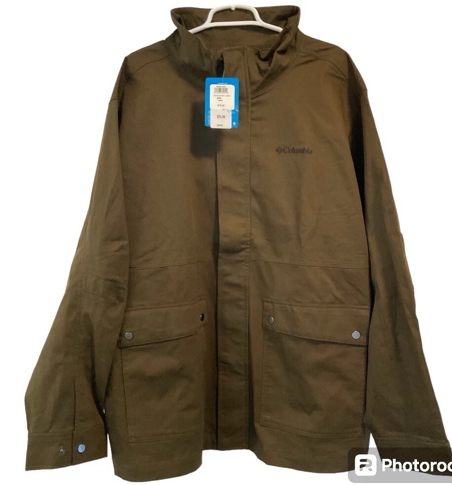 Columbia Wheeler Peak II Mens Sz XXL Lightweight Zip Snap Brown Khaki Jacket NWT
