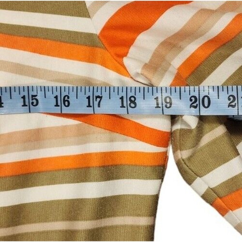 Jessica Howard Womens Sz 16 Orange Green Striped Exposed Back Zipper Dress - Picture 9 of 11