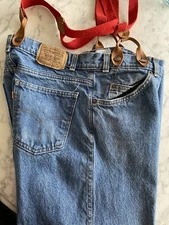 vintage Levi's orange tab Prospector Jeans studs + Suspenders 33 x 32 40552 0213