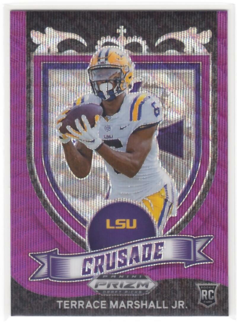 Terrace Marshall Jr. 2021 Prizm Draft Picks Prizms Purple Wave RC #180 Crusade