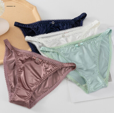Pack Of 5 Womens Sexy Satin Panties Brief String Bikinis Lingeries Underwear Lot