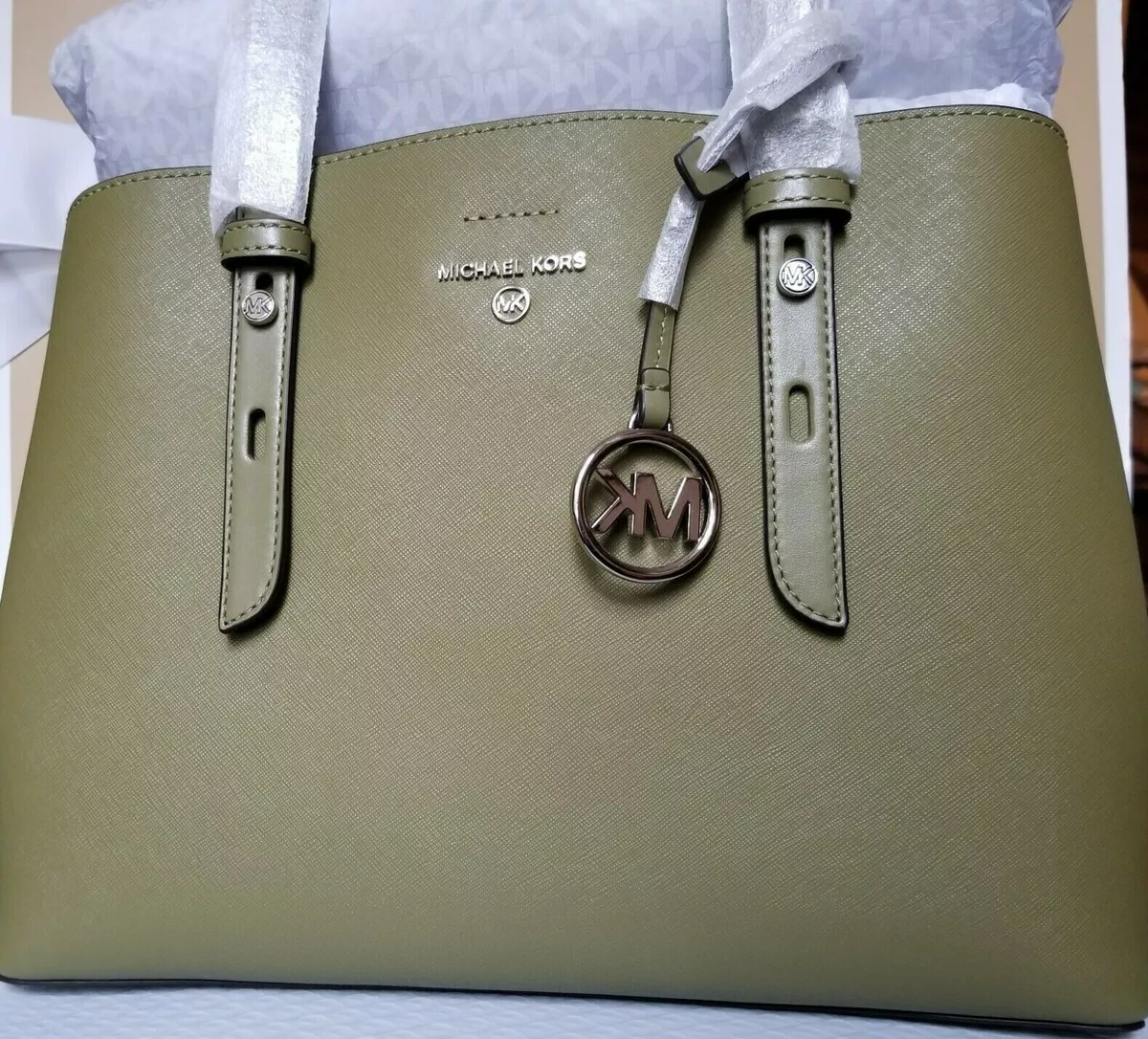 Mel Medium Saffiano Leather Tote Bag