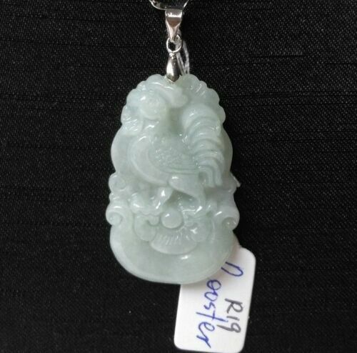 Chinese Zodiac - ROOSTER Hand-carved Grade A Natural Jade Pendant - Picture 14 of 19