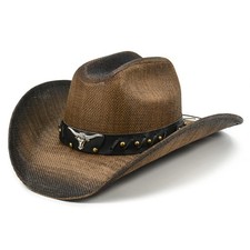 FLUFFY SENSE. Cowboy Hat for Women and Men - Straw 6 7/8-7 1/2, Dark Brown