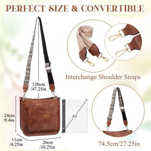 Crossbody Bags for Women, Vegan Leather Shoulder Purse Fashion Hobo Handbags ... - Picture 2 of 7