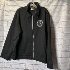 Hot Leathers Jacket Mens XL Black Skull 2nd Amendment Zip Motorcycle Y2K