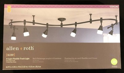 ALLEN+ROTH SLOAN 6 LIGHT FLEXIBLE TRACK LIGHT MATTE BLACK