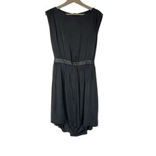 Alice + Olivia Dress Black Silk Lamb Leather Minidress Women's Size Large