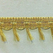 4 yards  Metallic Tassel Fringe Trim Gold Metallic Fringe Trim 1-1/2"
