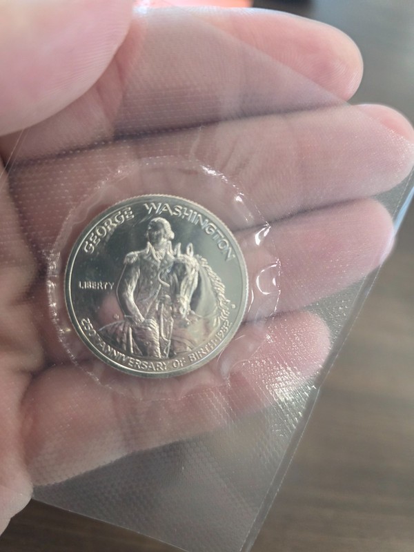 1982-D George Washington Commemorative Half Dollar Coin, 90% Silver, 1732-1982