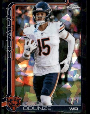 2025 Topps Chrome #49 Rome Odunze Black Refractor #/10