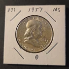 1957-D Franklin Silver Half Dollar In About Uncirculated Condition
