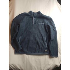 Eddie Bauer Mens XL Blue Heathered Quarter Snap Fleece Pullover