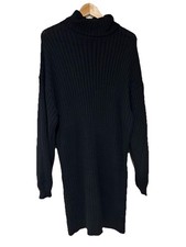 Women' Fashion Nova Black Long Sleeve Turtleneck Above the Knee Sweater Dress 3X