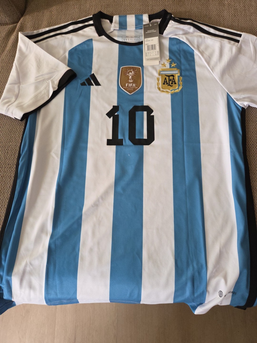 Lionel Messi 2022 Argentina FIFA World Champions #10 Size XL Jersey NWT