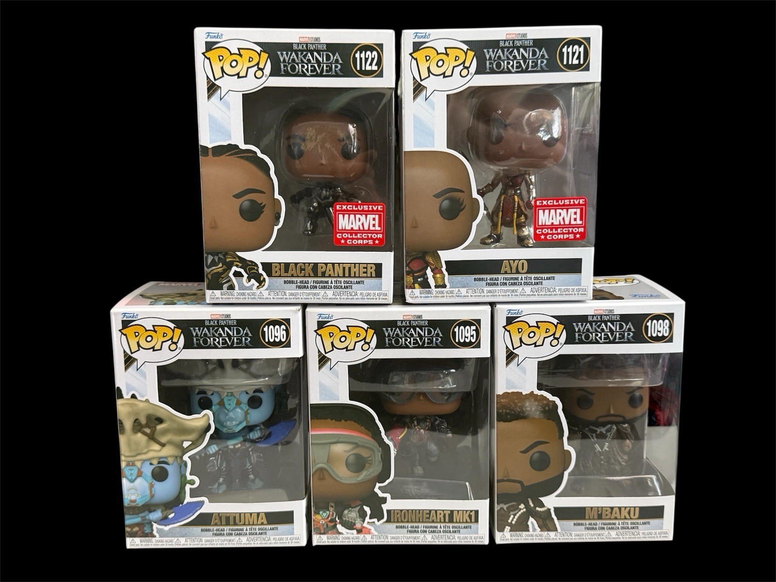 Funko Pop Marvel Black Panther Wakanda Forever Lot of 5