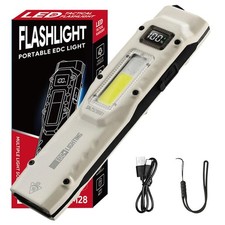 EDC Tactical Flashlight, Flat Flashlights Rechargeable,Dual-Switches LED Smal...