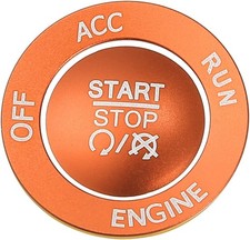 Engine Start Stop Button Cover Kit One Click Push Start Button Trim Orange