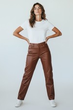 Madeline vintage genuine leather high waisted trousers size XS