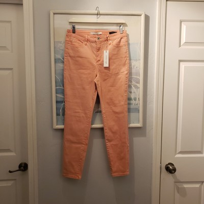 NWT Ella Moss High Rise Skinny Ankle Pants, Body Scupt, Peach, Sz 29 Junior