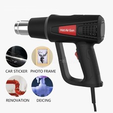 2000W Heat Gun Hot Air Gun Dual Temperature Settings 4 Nozzles High Power Tool