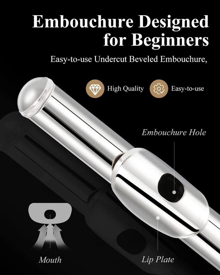 初学者长笛套件带支架和箱子 — 第 4/4 张图片