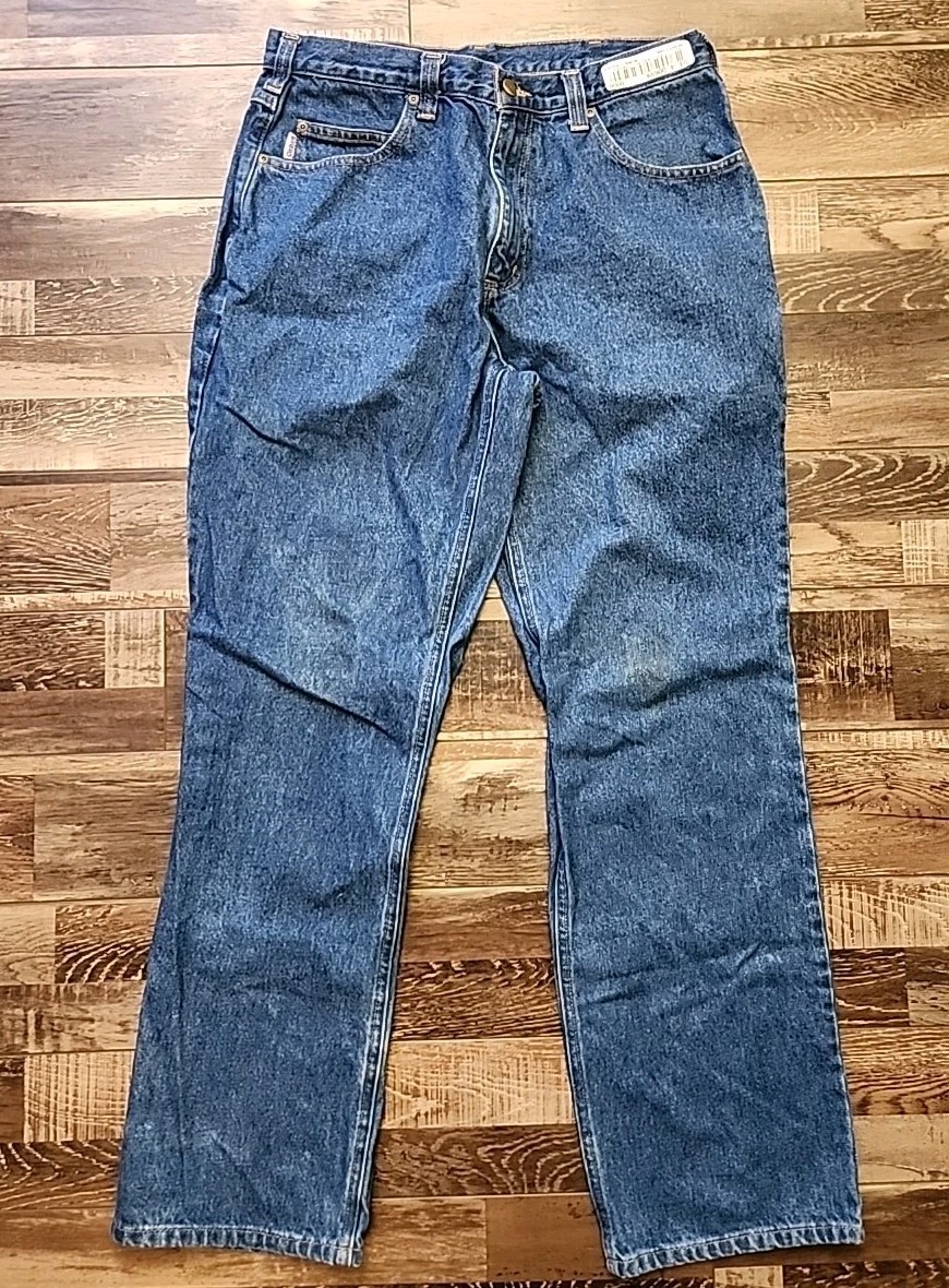 Carhartt Denim Men's 34x32 Medium Wash Relaxed Fit 100% Cotton Work Jeans 381-83