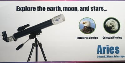 Bresser ARIES Telescope 50mm Aperture 600mm Astronomical Refracting Telescope