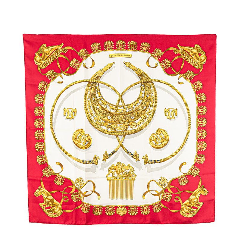 Hermes Carre 90 The Golden Knight LES CAVALIERS D'OR Scarf 221585
