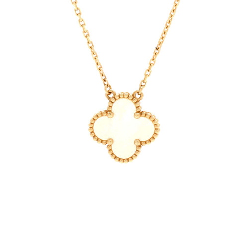 Van Cleef & Arpels Vintage Alhambra Pendant Necklace 18K Yellow Gold and Mother