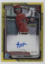 2024 Bowman Chrome Yellow Refractor 69/75 Adriel Radney #BMA-AR Auto 1bi3